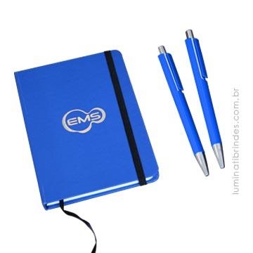 Kit caixa com caderno e 2 canetas