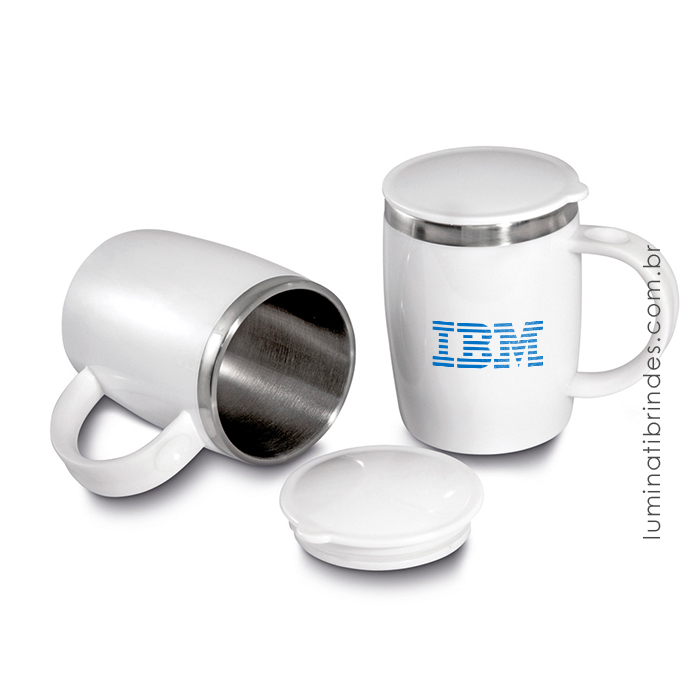 Caneca Inox Branca Para Brinde