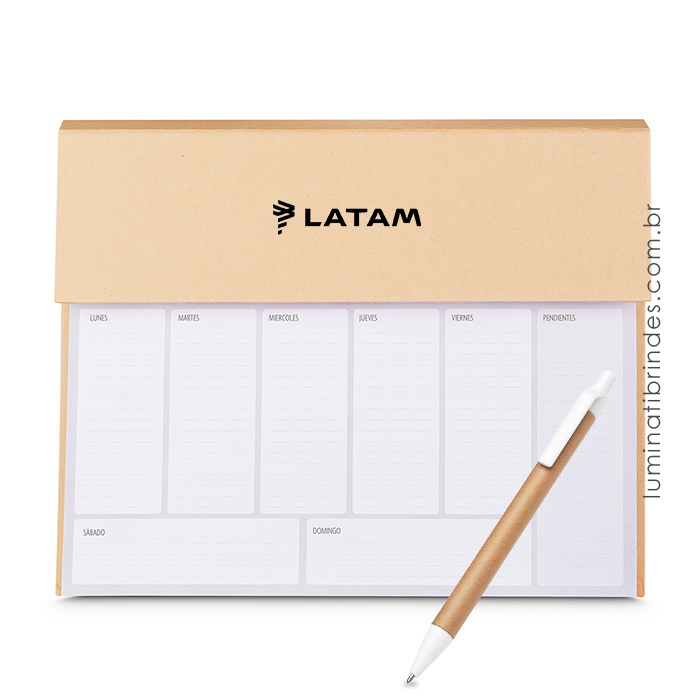 Planner Kraft com Caneta