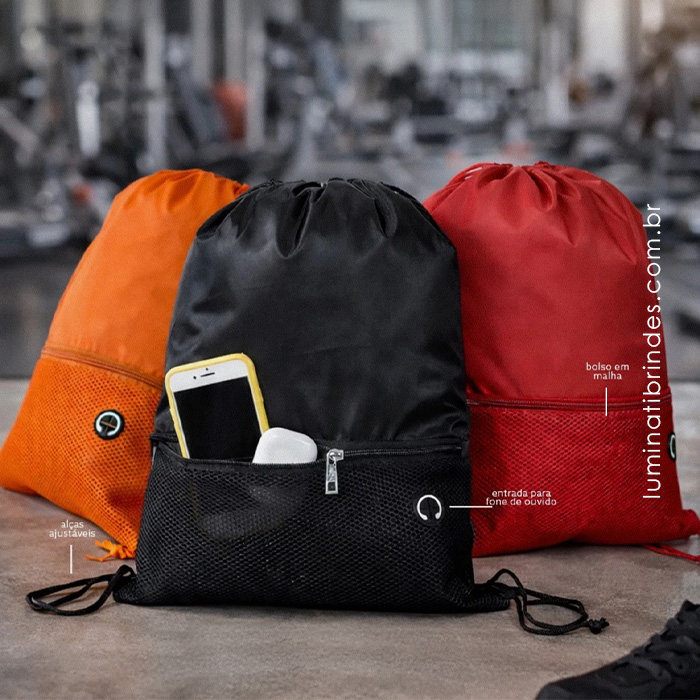 Sacola Mochila de Poliéster Personalizada